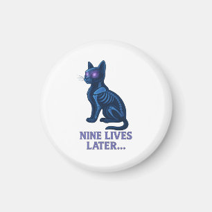 Nine Lives Later – Funny Cat T-Shirt Magnet