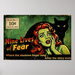 Nine Lives of Fear – Issue No. 1 Retro Horror Post Poster