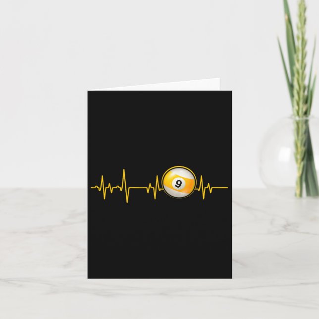 Nine Ll Pool Heartbeat Cut Billiards Snooker Pool  Card (Front)