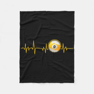 Nine Ll Pool Heartbeat Cut Billiards Snooker Pool Fleece Blanket