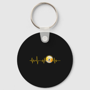 Nine Ll Pool Heartbeat Cut Billiards Snooker Pool  Key Ring