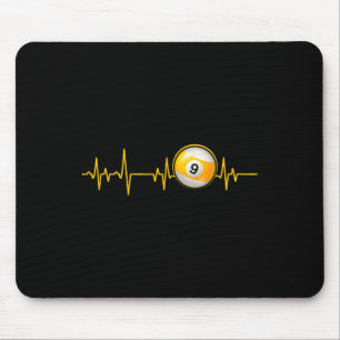 Nine Ll Pool Heartbeat Cut Billiards Snooker Pool  Mouse Mat