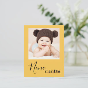Nine Month Photo First Birthday Banner Card