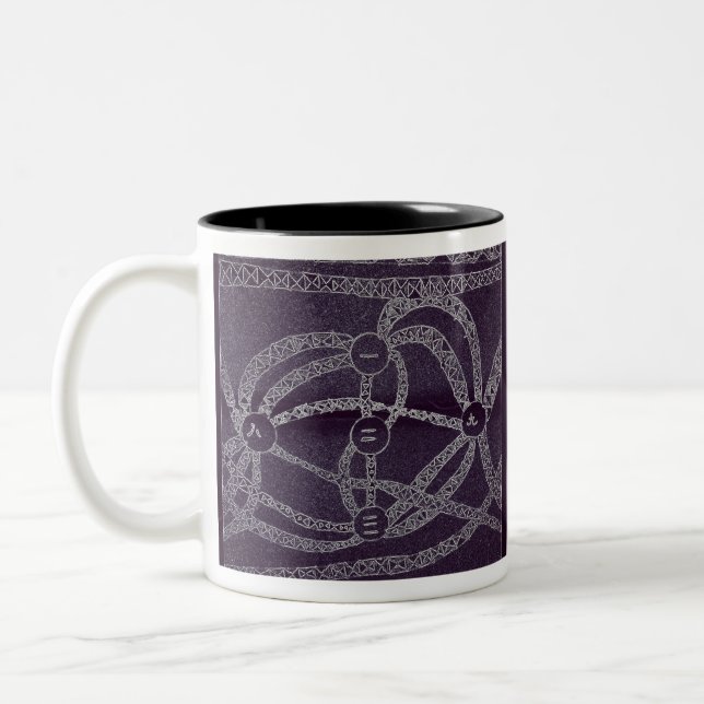 Nine moon in the dark world Two-Tone coffee mug (Left)