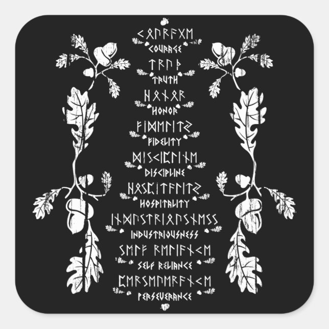 Nine Noble Virtues Sticker (Front)