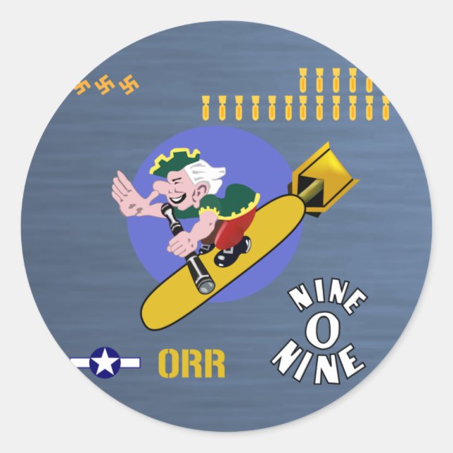 Nine O Nine WWII Nose Art Classic Round Sticker (Front)