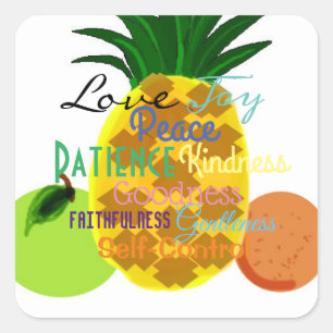 Nine Part Fruit of the Spirit Square Sticker
