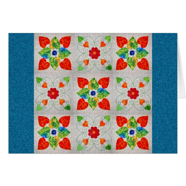 Nine Patch Heart Quilt (Front Horizontal)