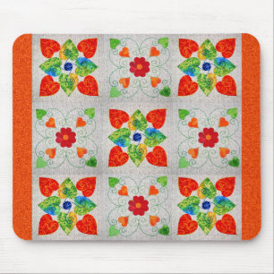 Nine Patch Heart Quilt Mouse Mat