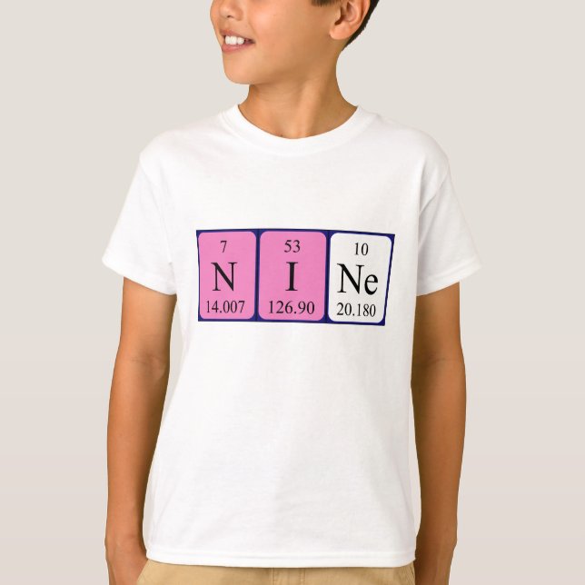 Nine periodic table name shirt (Front)