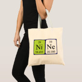Nine periodic table name tote bag (Front (Product))