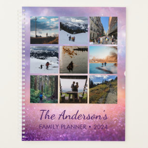 Nine Photo Custom Year Family Planner Notebook