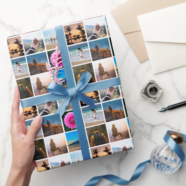 Nine Photo Picture Collage Customisable Gift Wrapping Paper (Gifting)