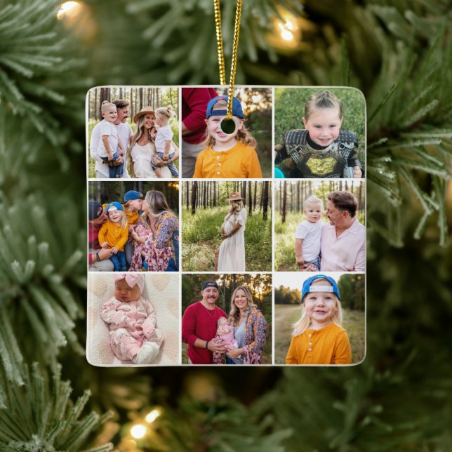 Nine Photo We Love You Mum Christmas Ceramic Ceram Ornament (Tree)