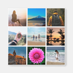 Nine Picture Photo Collage Customisable Magnet