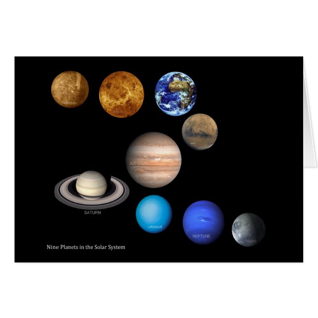 Nine  planets in solar system (Front Horizontal)
