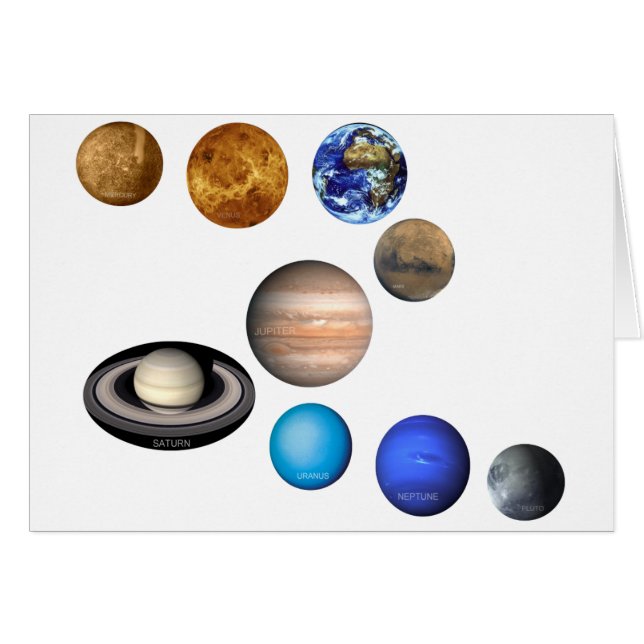 Nine Planets in the Solar System (Front Horizontal)