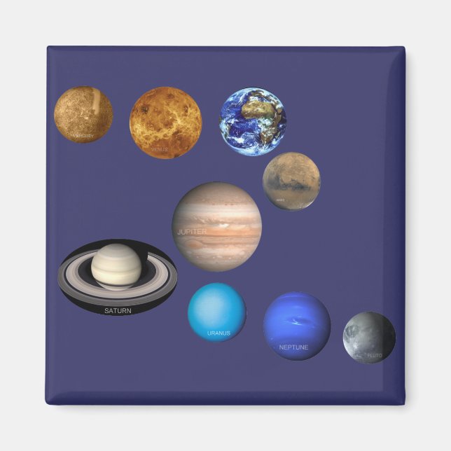 Nine Planets in the Solar System Magnet (Front)