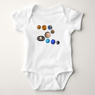 Nine planets in the solar system. Mercury,Venus, Baby Bodysuit