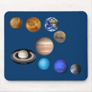 Nine Planets in the Solar System Mouse Mat
