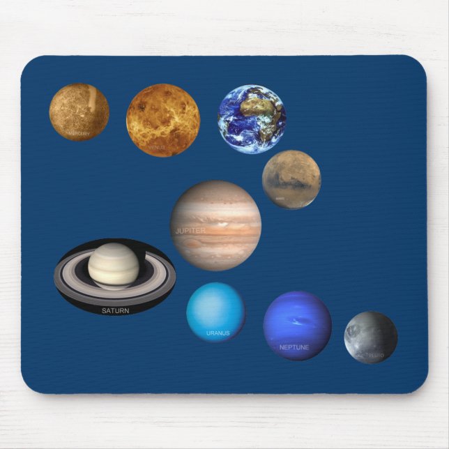 Nine Planets in the Solar System Mouse Mat (Front)