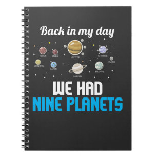 Nine Planets Pluto Astronomy Science Never Forget Notebook
