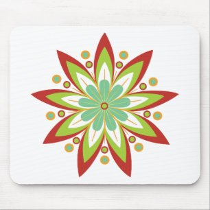 Nine pointed star flower mouse mat