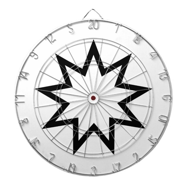 Nine-Pointed Star (Symbol of the Bahai Faith) Dartboard (Front)
