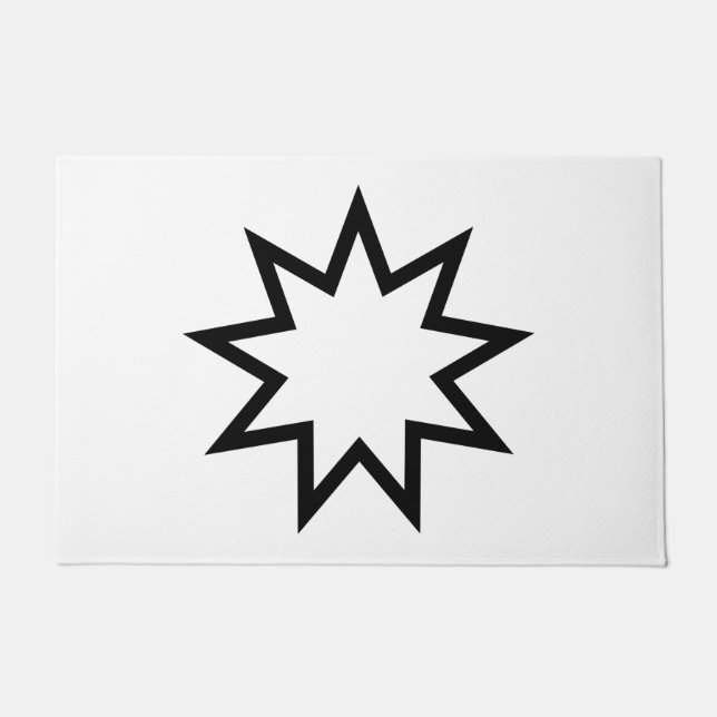 Nine-Pointed Star (Symbol of the Bahai Faith) Doormat