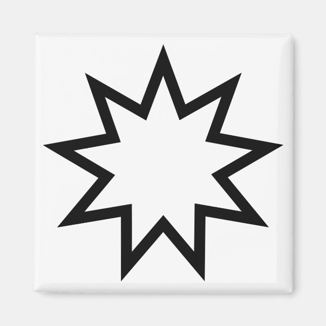 Nine-Pointed Star (Symbol of the Bahai Faith) Magnet (Front)