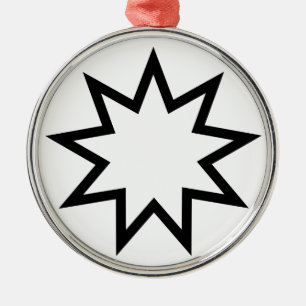 Nine-Pointed Star (Symbol of the Bahai Faith) Metal Tree Decoration