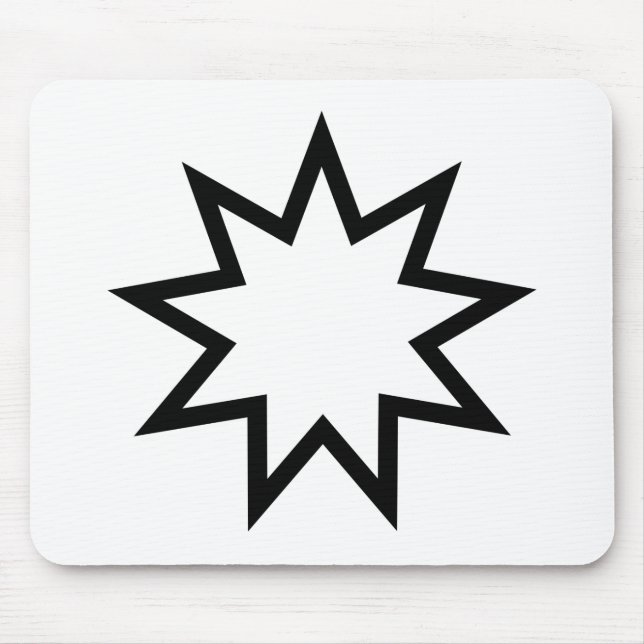 Nine-Pointed Star (Symbol of the Bahai Faith) Mouse Mat (Front)