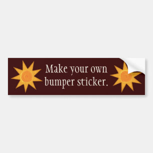 Nine Ray Yellow Spiral Sun Symbol Bumper Sticker