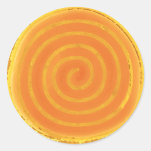 Nine Ray Yellow Spiral Sun Symbol Classic Round Sticker