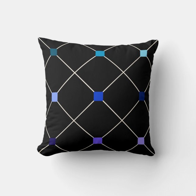 Nine Shades of Blue Throw Pillow (Front)