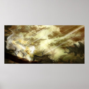 Nine Tailed fox forest Poster