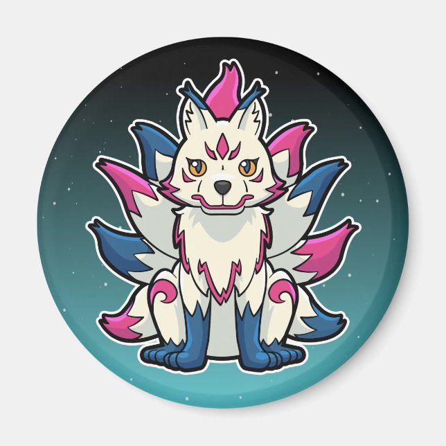 Nine-Tailed Fox- Kyuubi Kitsune Magnet (Front)