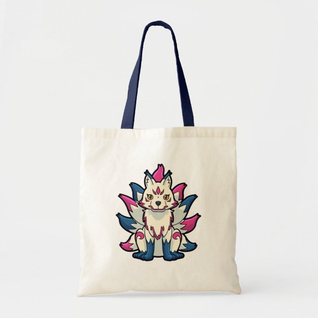 Nine-Tailed Fox- Kyuubi Kitsune Tote Bag (Front)