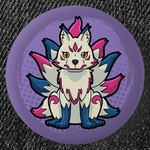 Nine-Tailed Fox- Yokai Kitsune 6 Cm Round Badge