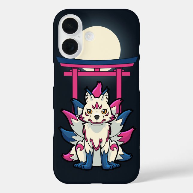 Nine-Tailed Kitsune Fox- Fun Yokai Case-Mate iPhone Case (Back)