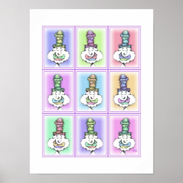 Nine Tall Hat Clowns: Poster (Front)