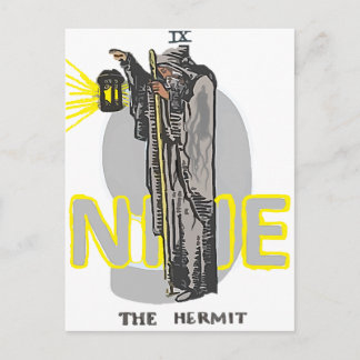 NINE THE HERMIT TAROT POSTCARD