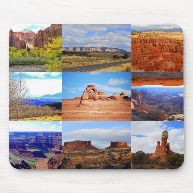 Nine Utah Landscape Icons Mouse Mat (Front)