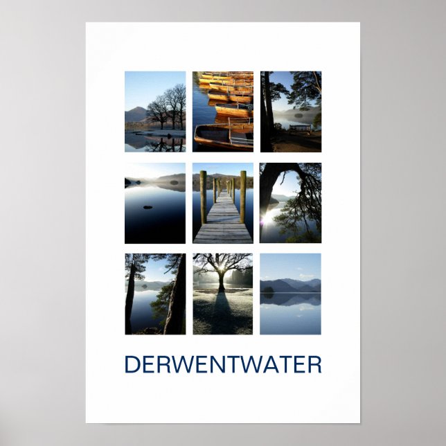 Nine Views of Derwentwater - Lake District Poster (Front)