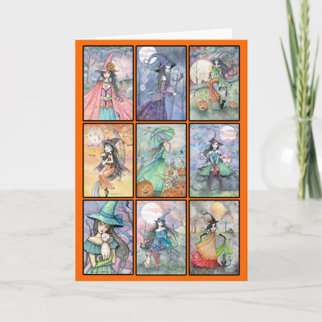 Nine Witches Halloween Card (Front)