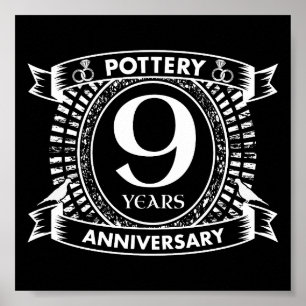 Nine years Pottery wedding anniversary Poster