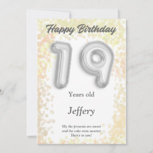 Nineteen year old Happy Birthday card