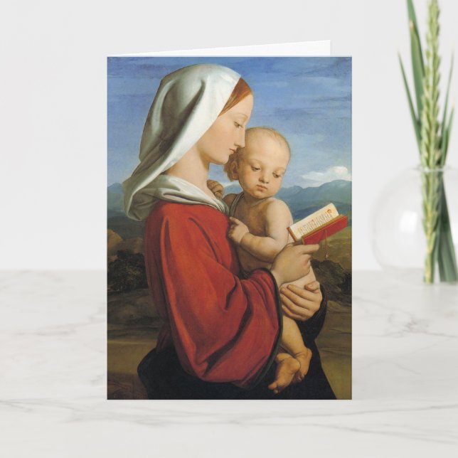 Nineteenth Century Scottish Virgin and Child Holiday Card (Front)