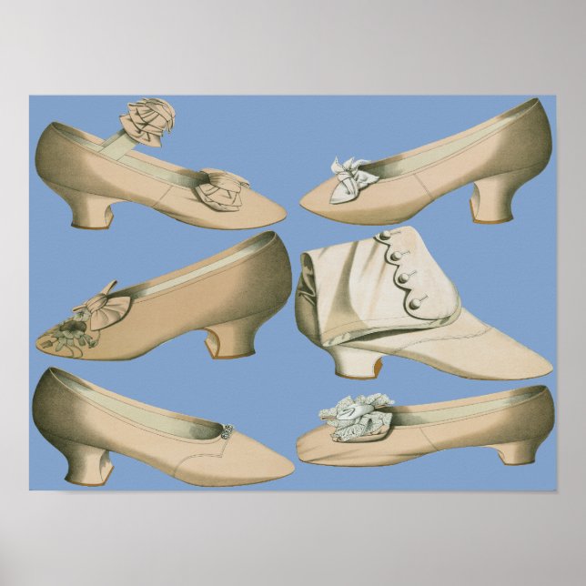 Nineteenth Century Vintage Shoes Poster (Front)