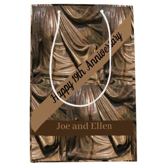 Nineteenth Wedding Anniversary  Medium Gift Bag (Front)